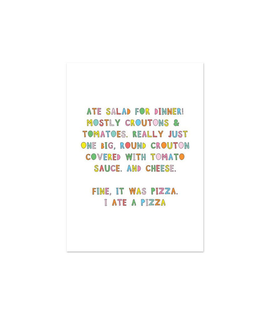 Mogelijk replica Dislocatie Kaart pizza quote | Leuke postkaarten kopen